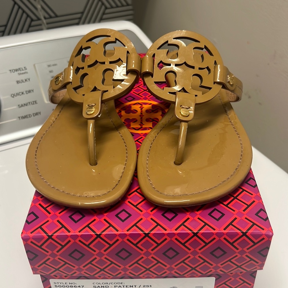 Tory Burch patent miller sandal